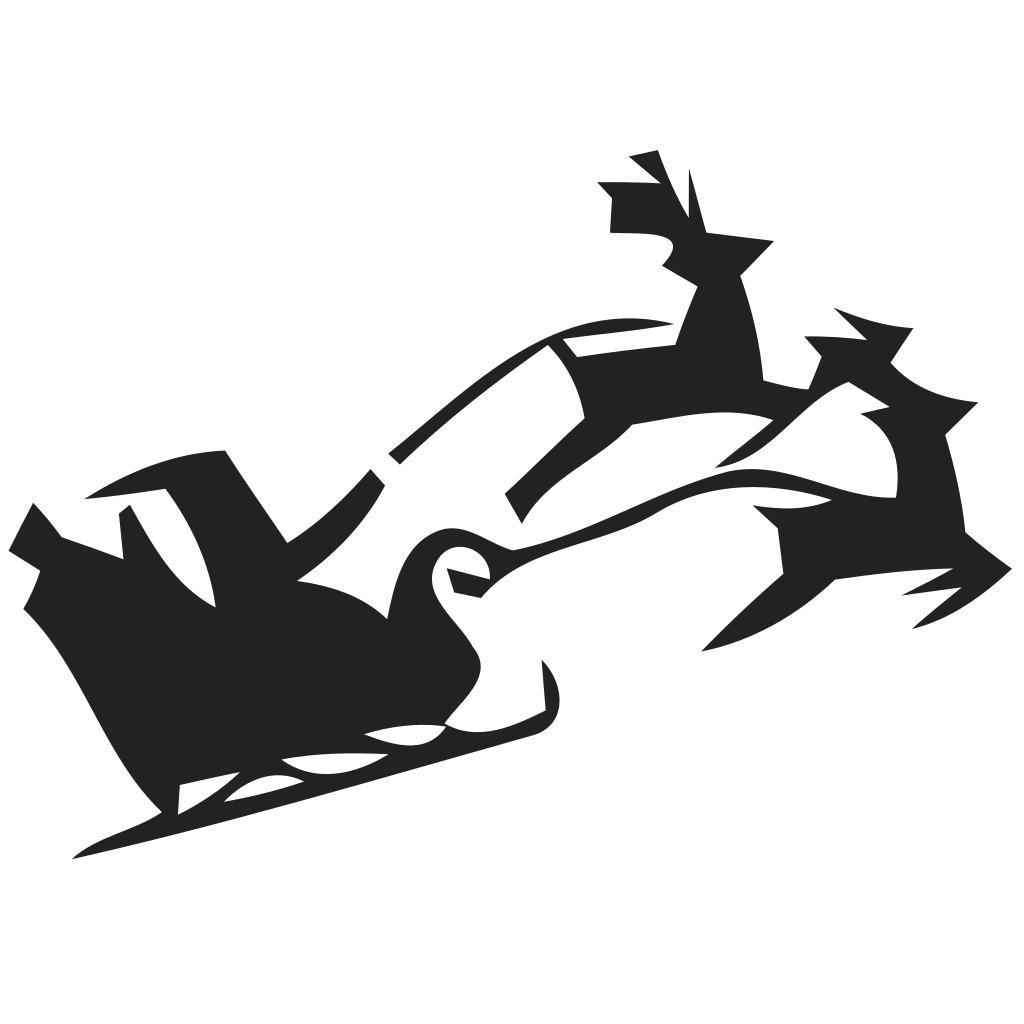 Santas Sleigh With Deers Icon